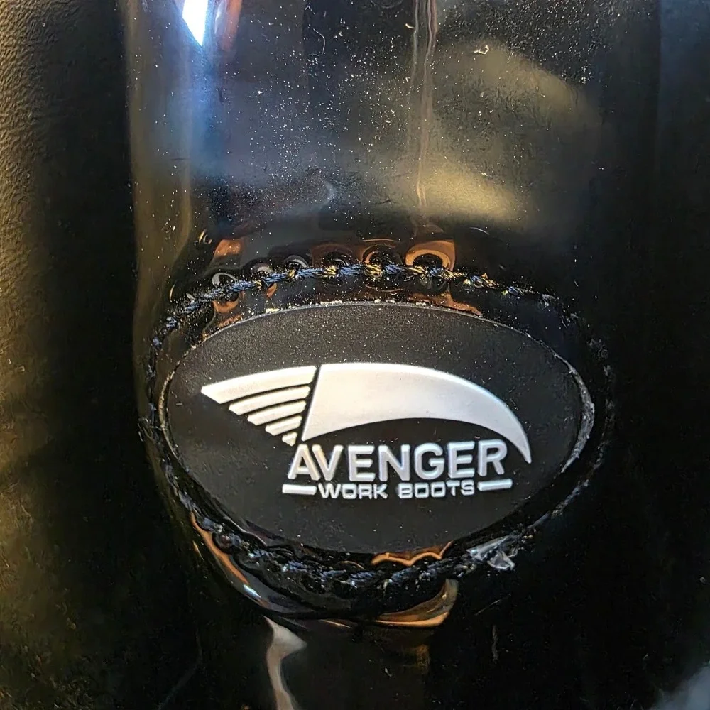 Avenger Work Boots Womens Black Patent Leather Safety Platform‎ Boots Comp Toe 9